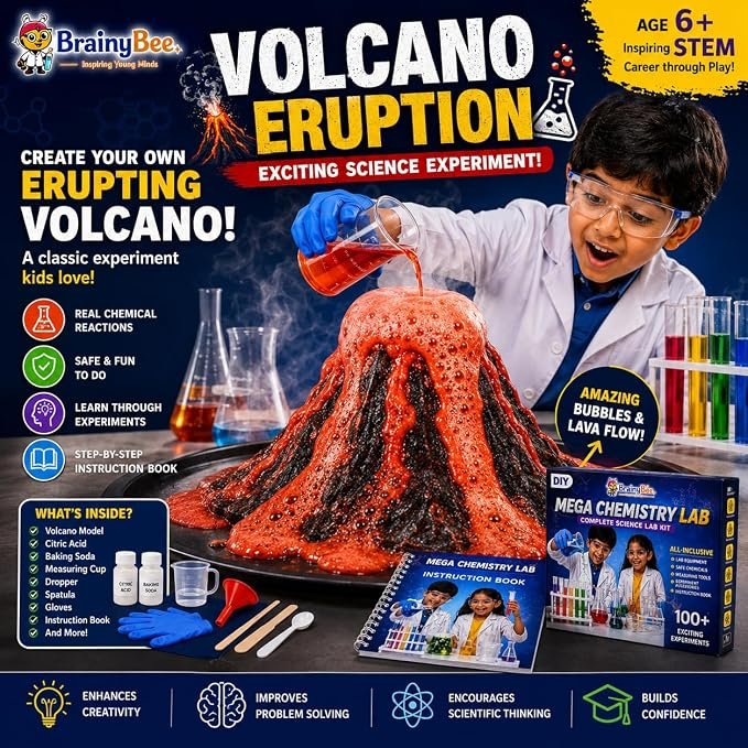 Mega Chemistry Lab Kit | 100+ Science Experiments for Kids | STEM Learning & Education DIY Kit | Age 6-15 Year with 100 Plus Experiments STEM Learning Set